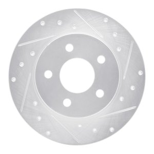 Chevrolet Malibu Brake Rotor (1) - Rear Right - R1 Concepts - Drilled & Slotted - Silver - `04-`12